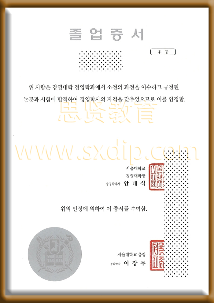 首尔大学-Seoul-National-University,-diploma-degree