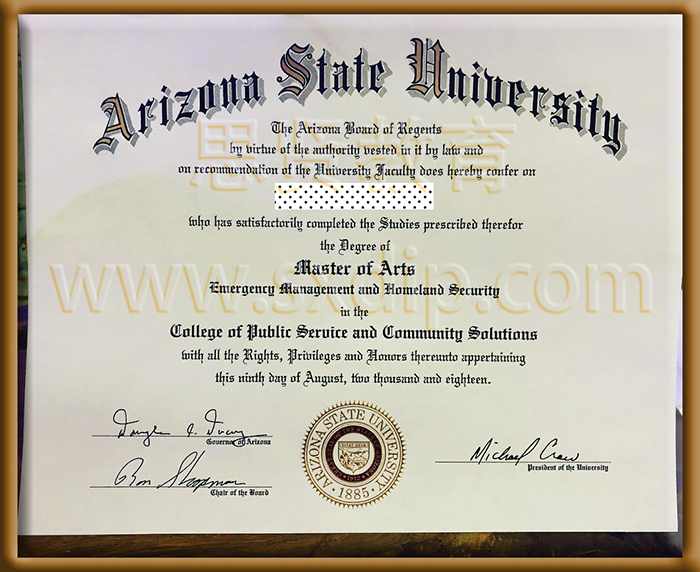 亚利桑那州立大学-Arizona-State-University-diploma-degree