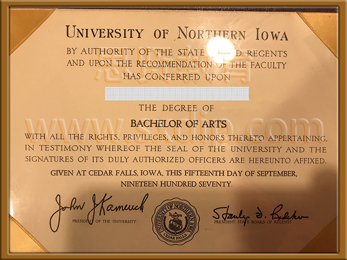 北爱荷华大学-University-of-Northern-Iowa-diploma-degree