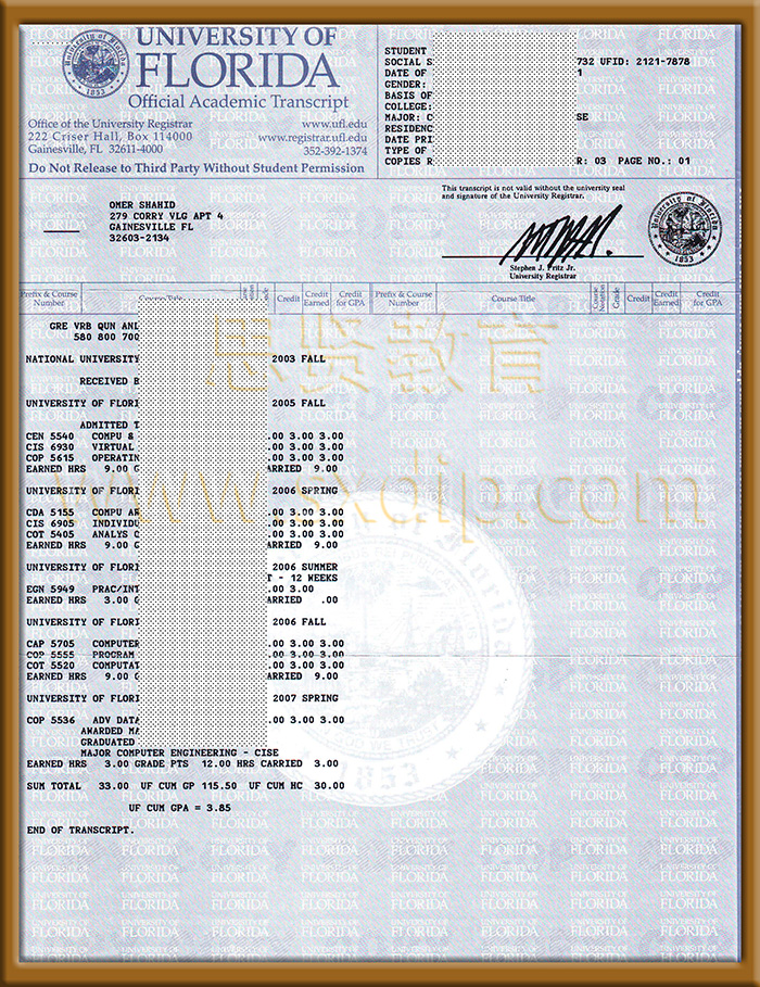 佛罗里达大学-University-of-Florida,-diploma-degree