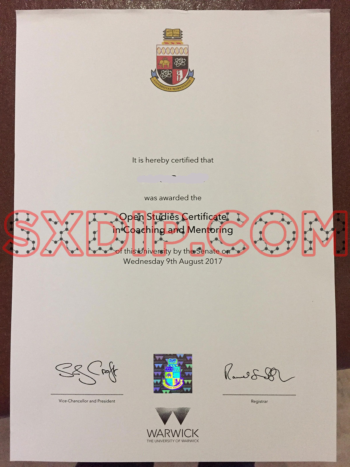 英国华威大学毕业证成绩单